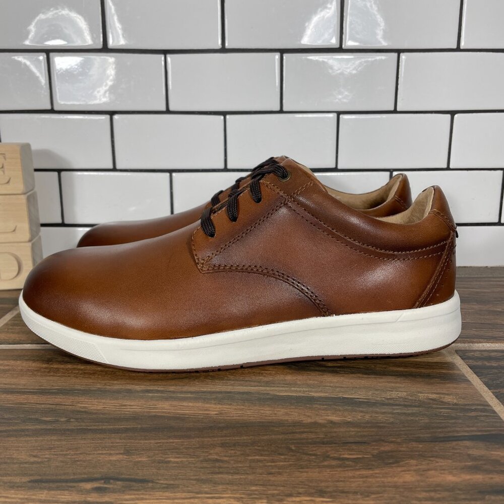 Florsheim Crossover Work Shoes Mens Size 7.5 Brown Leather Steel Toe EH Derby